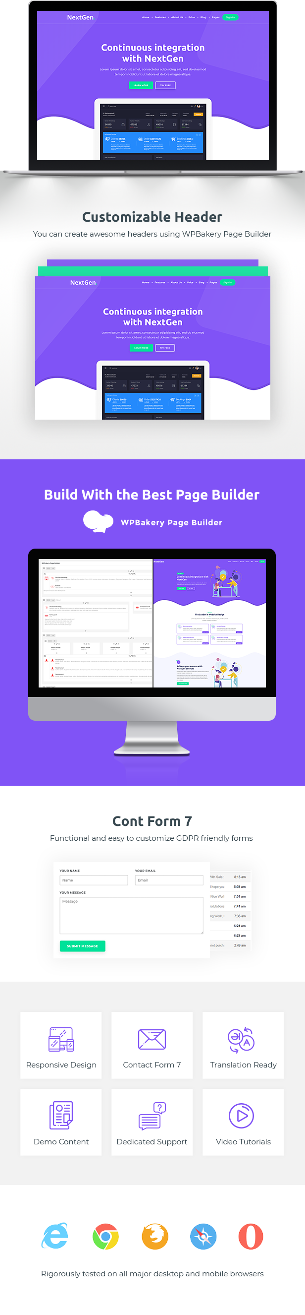 NextGen WordPress Theme SaaS Startup WebApp Modern Create Landing Page